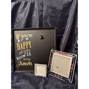Variety Of 3 Photo Picture Frames 9” by 9”3.5” By 3.5” And 2” By 2”